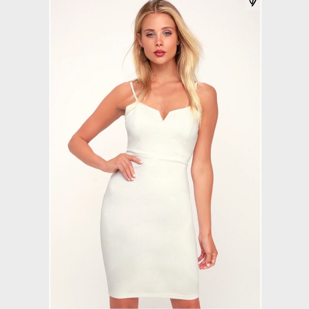 Gianna White Sleeveless Bodycon Dress